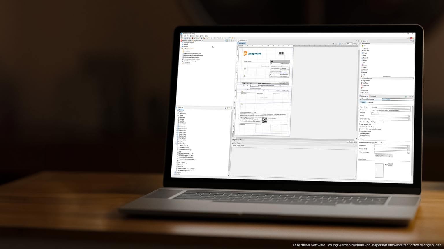 eOMS Screenshot Jaspersoft Studio